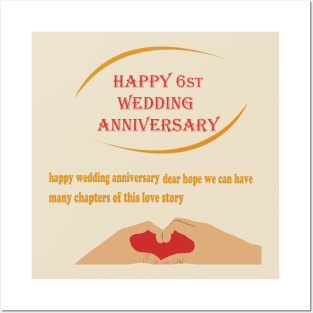 happy 6st wedding anniversary Posters and Art